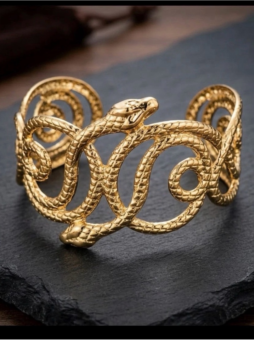 European & American Gold Plated snake cuff bangle bracelet womens jewelry